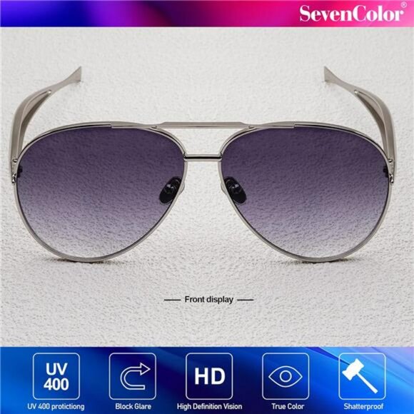 Oversized Gold Aviator Sunglasses Retro 70s UV400 Shades for Women and Men - Picture 2 of 7